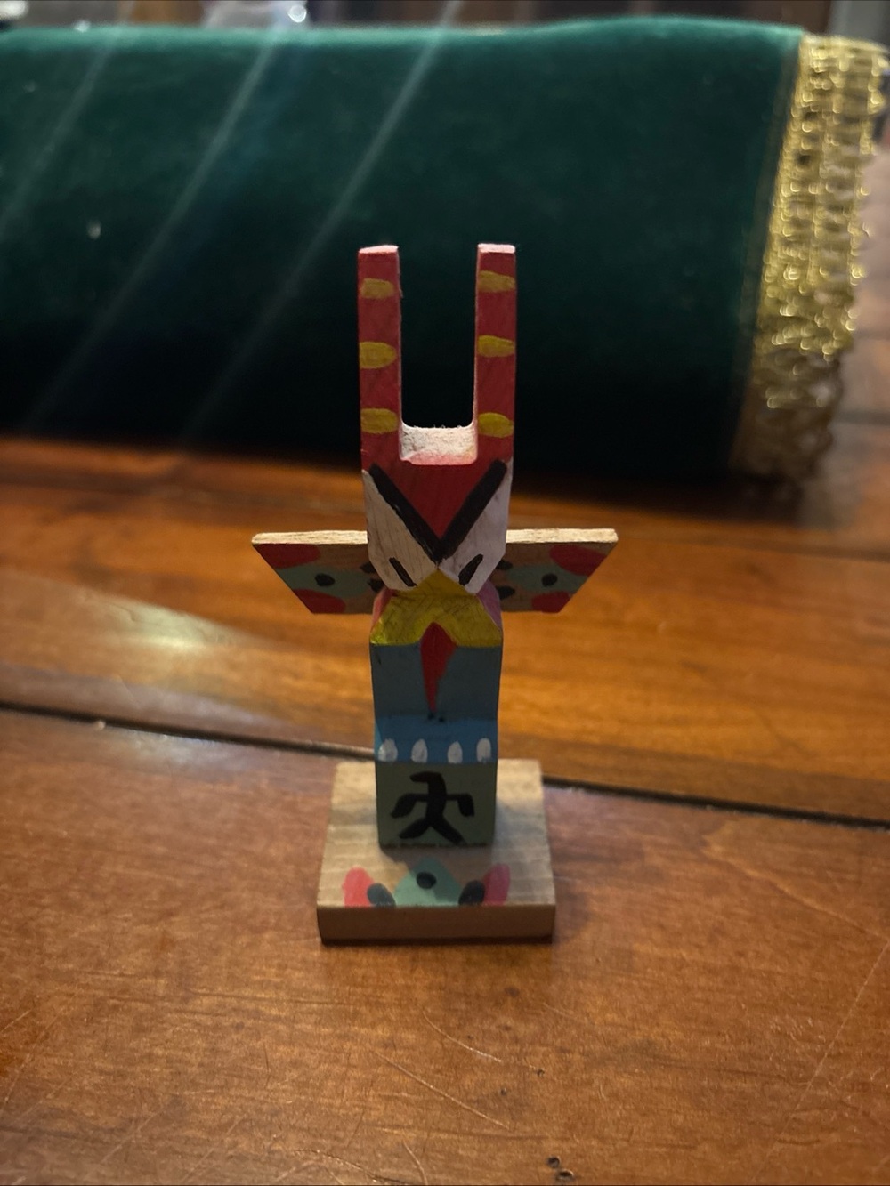 Vintage Genuine Ottawa Indian Craft Wooden Figure Hand Painted Native American